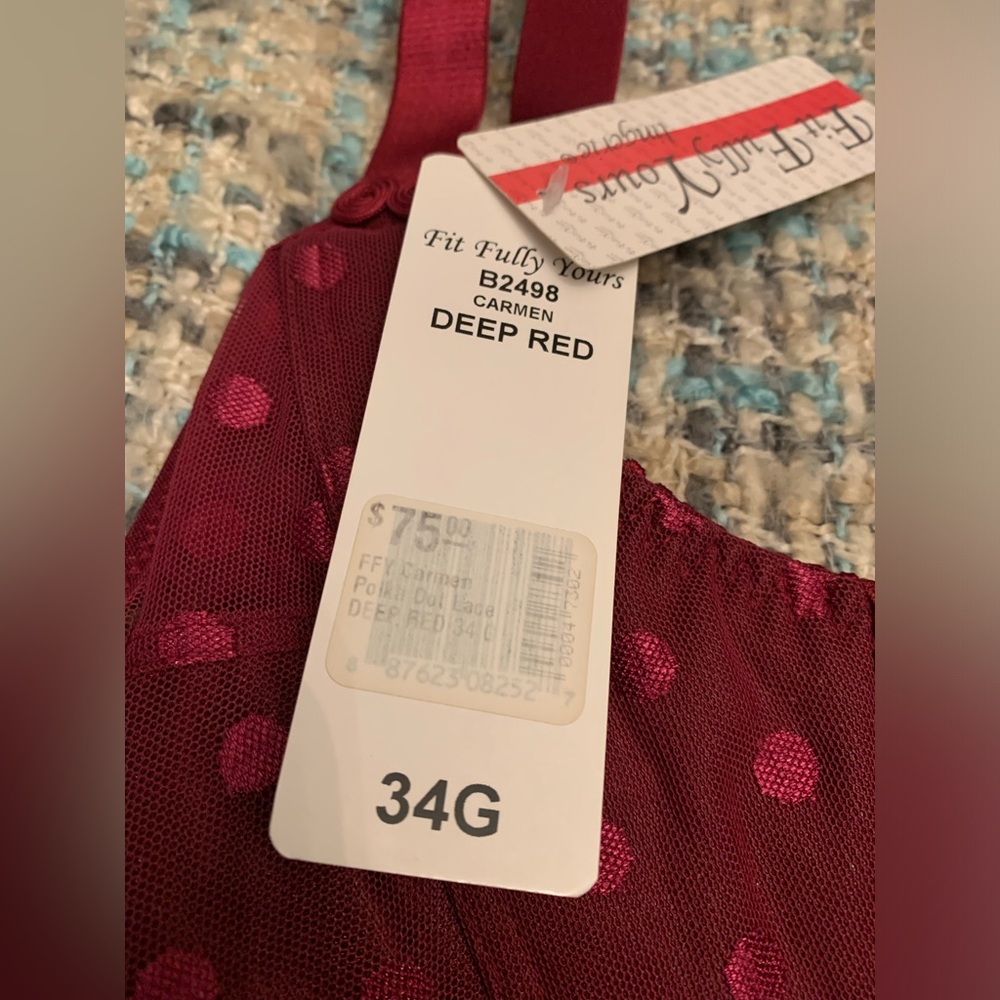 NWT Fit Fully Yours B2498 Carmen Deep Red Bra - Picture 3 of 4